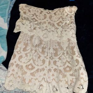 Charlotte Russe Cream Lace romper